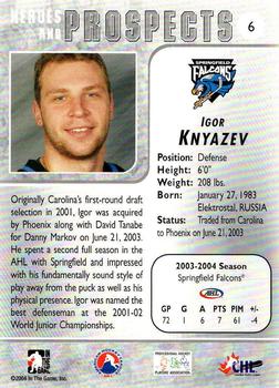 2004-05 In The Game Heroes and Prospects - Fall Expo Silver #6 Igor Knyazev Back