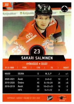 2021-22 Cardset Finland #355 Sakari Salminen Back