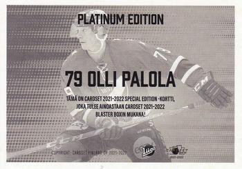 2021-22 Cardset Finland - Limited Edition #NNO Olli Palola Back
