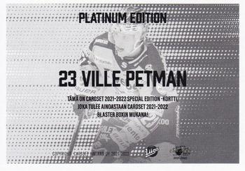 2021-22 Cardset Finland - Limited Edition #NNO Ville Petman Back