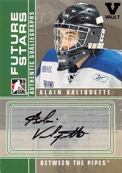 2015-16 In The Game Final Vault - 2008-09 In The Game Between The Pipes - Autographs (Black Vault Auto) #A-AV Alain Valiquette Front