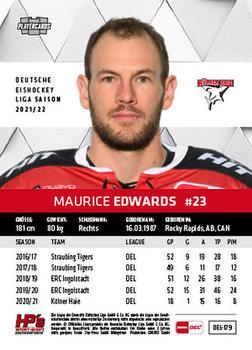 2021-22 Playercards (DEL) #DEL-179 Maury Edwards Back