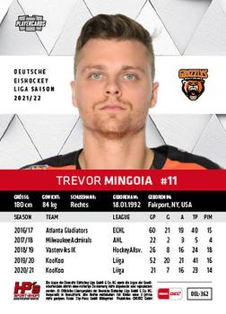 2021-22 Playercards (DEL) #DEL-362 Trevor Mingoia Back