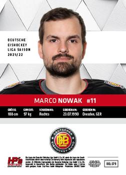 2021-22 Playercards (DEL) #DEL-379 Marco Nowak Back