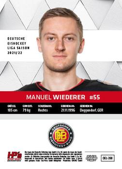 2021-22 Playercards (DEL) #DEL-398 Manuel Wiederer Back