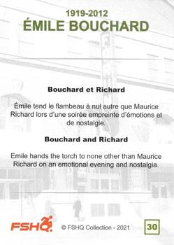 2021 FSHQ Collection Émile Bouchard #30 Emile Bouchard Back