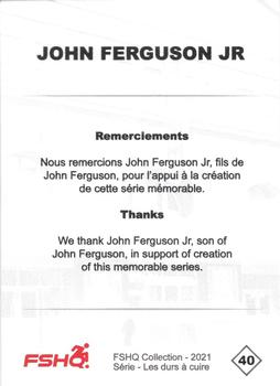 2021 FSHQ Collection Durs à cuire #40 John Ferguson Jr. Back