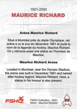 2021 FSHQ Collection Maurice Richard #20 Maurice Richard Back