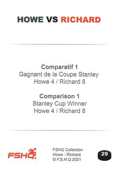 2021 FSHQ Collection Howe vs Richard #29 Maurice Richard / Gordie Howe Back