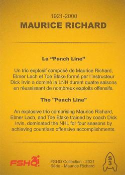 2021 FSHQ Collection Maurice Richard - Special #S3 Maurice Richard Back