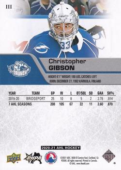 2020-21 Upper Deck AHL - Blue #111 Christopher Gibson Back