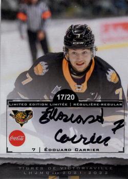 2021-22 Extreme Victoriaville Tigres (QMJHL) - Autographs #3 Edouard Carrier Front