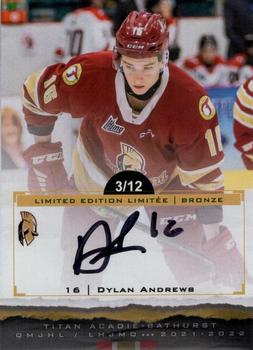 2021-22 Extreme Acadie-Bathurst Titan (QMJHL) - Autographs Bronze #6 Dylan Andrews Front