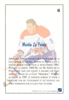 1991 Ultimate Draft - Autographs French #65 Martin Lapointe Back