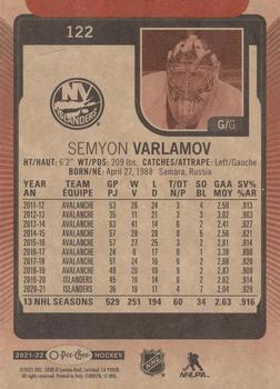 2021-22 O-Pee-Chee - Red Border #122 Semyon Varlamov Back