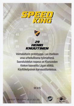 2021-22 Cardset Finland - Speed King #SK 6 Henri Knuutinen Back