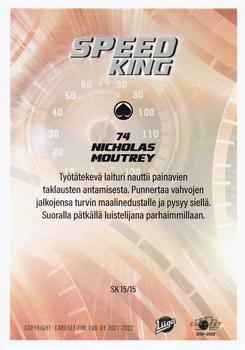 2021-22 Cardset Finland - Speed King #SK 15 Nick Moutrey Back