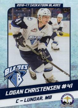 2016-17 Saskatoon Blades (WHL) #20 Logan Christensen Front