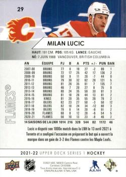 2021-22 Upper Deck - French #29 Milan Lucic Back