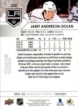 2021-22 Upper Deck - French #332 Jaret Anderson-Dolan Back