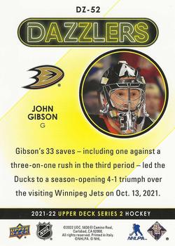 2021-22 Upper Deck - Dazzlers Green #DZ-52 John Gibson Back