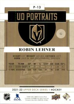 2021-22 Upper Deck - UD Portraits #P-13 Robin Lehner Back