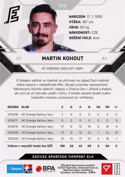 2021-22 SportZoo Tipsport ELH #195 Martin Kohout Back