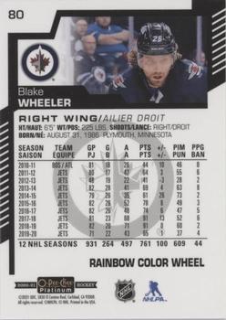 2020-21 O-Pee-Chee Platinum - Rainbow Color Wheel #80 Blake Wheeler Back