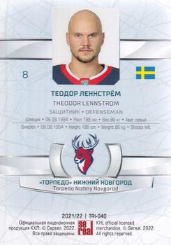 2021-22 Sereal KHL The 14th Season Collection - Leaders Trio #TRI-040 Theodor Lennstrom Back