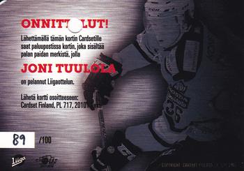 2017-18 Cardset Finland - Game Worn Patch Redemptions (Series One) #NNO Joni Tuulola Back