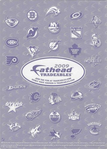 2009 Fathead NHL Tradeables #8 Henrik Zetterberg Back