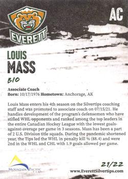 2021-22 Everett Silvertips (WHL) #NNO Louis Mass Back