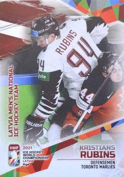 2021 BY Cards IIHF World Championship #LAT2021-11 Kristians Rubins Front