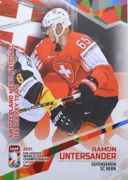 2021 BY Cards IIHF World Championship #SUI2021-10 Ramon Untersander Front