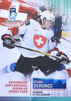 2021 BY Cards IIHF World Junior Championship #SUIU202021-20 Keanu Derungs Front