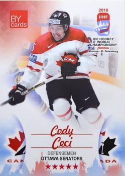 2016 BY Cards IIHF World Championship (Unlicensed) #CAN-003 Cody Ceci Front