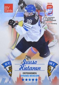 2016 BY Cards IIHF World Championship (Unlicensed) #FIN-009 Juuso Hietanen Front
