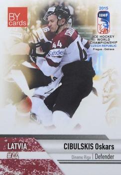 2015 BY Cards IIHF World Championship (Unlicensed) #LAT-10 Oskars Cibulskis Front