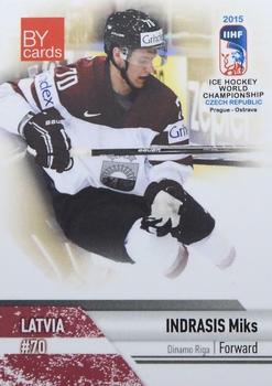 2015 BY Cards IIHF World Championship (Unlicensed) #LAT-20 Miks Indrasis Front