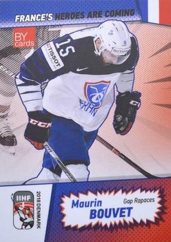 2018 BY Cards IIHF World Championship (Unlicensed) #FRA/2018-15 Maurin Bouvet Front