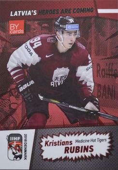 2018 BY Cards IIHF World Championship (Unlicensed) #LAT/2018-09 Kristians Rubins Front