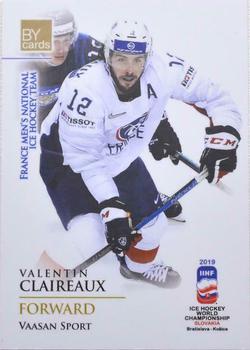 2019 BY Cards IIHF World Championship #FRA/2019-35 Valentin Claireaux Front