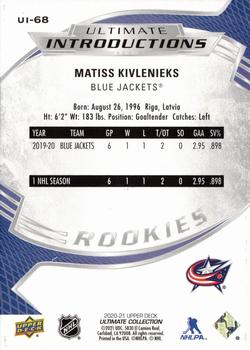 2020-21 Upper Deck Ultimate Collection - Ultimate Introductions Gold #UI-68 Matiss Kivlenieks Back