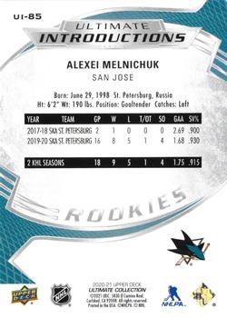 2020-21 Upper Deck Ultimate Collection - Ultimate Introductions Onyx Black #UI-85 Alexei Melnichuk Back