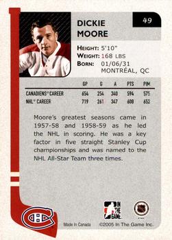 2004-05 In The Game Franchises Canadian - SportsFest Chicago #49 Dickie Moore Back