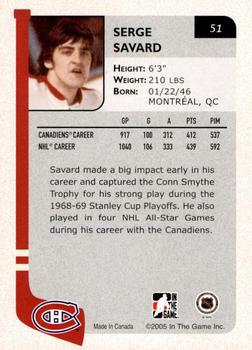 2004-05 In The Game Franchises Canadian - SportsFest Chicago #51 Serge Savard Back