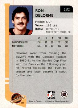 2004-05 In The Game Franchises Canadian - SportsFest Chicago #131 Ron Delorme Back
