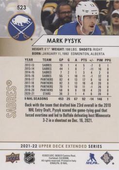 2021-22 Upper Deck - Silver Foil #523 Mark Pysyk Back