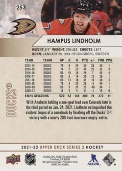2021-22 Upper Deck - Speckled Rainbow Foil #253 Hampus Lindholm Back