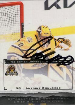 2021-22 Extreme Shawinigan Cataractes (QMJHL) - Autographs #7 Antoine Coulombe Front